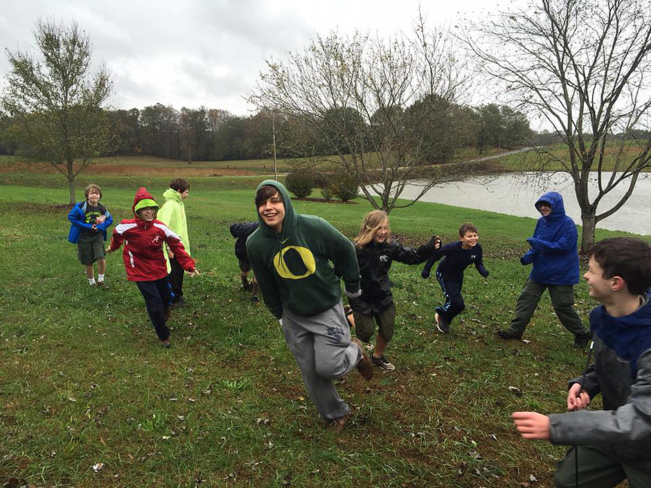 Running around at the S-Games campout